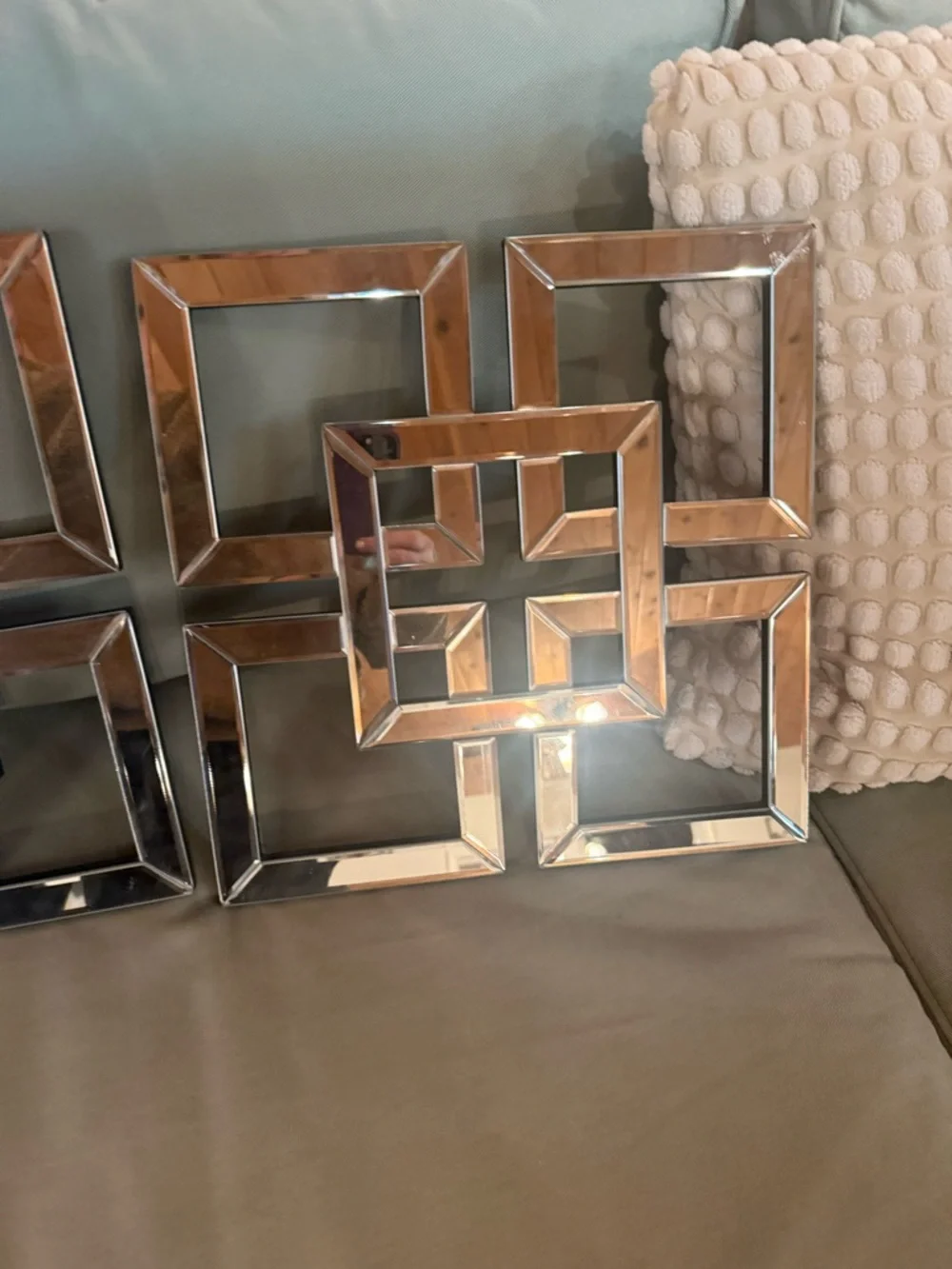Z Gallerie set of three Allston Decorative Geometric Wall Mirrors - Picture 4 of 8